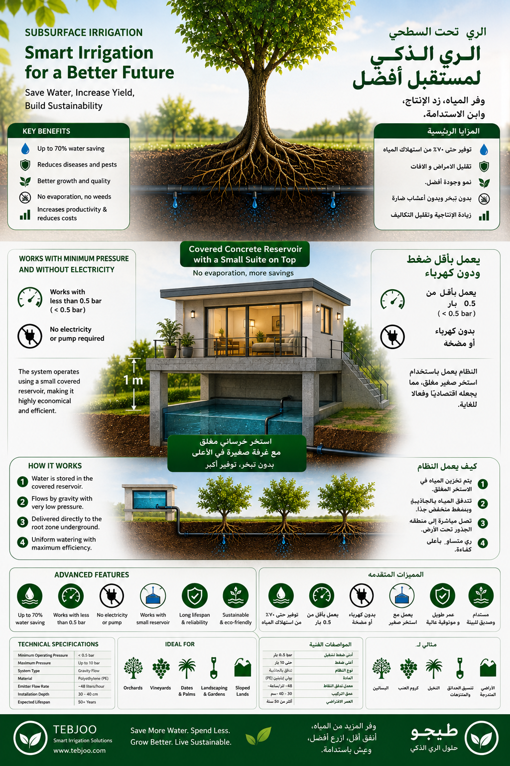 Tebjoo Subsurface irrigation system